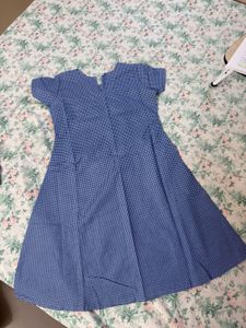 Blue Gingham Fit &amp; Flare Dress