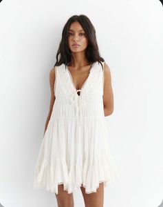 Vintage White Ruffle Babydoll Dress