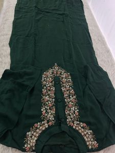 Embellished Emerald Green Kurta Set