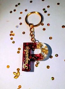 Custom Initial Resin Keychain