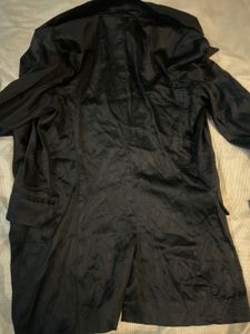 Chic Black satin  Blazer shirt