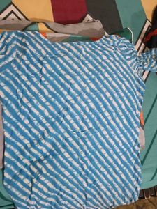 Blue Striped Cotton Kurta
