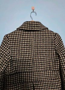Houndstooth Patterned Coat