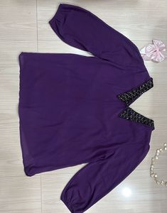 Sparkling Collar Purple Top (FREE DELIVERY)
