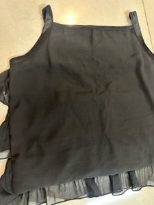 Black Tiered Embellished Tank Top