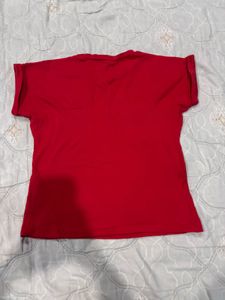 Red Striped Casual T-Shirt