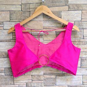 V-Neck Sleeveless Pink Blouse fix price