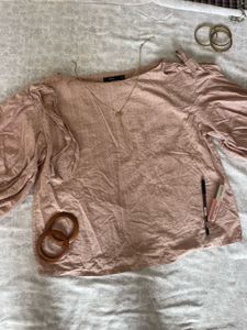 cute Pink Puff Sleeve Top
