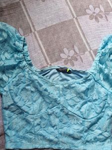 Blue Net Top Women