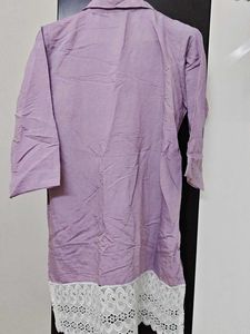 Embroidered Purple Collared co ord set