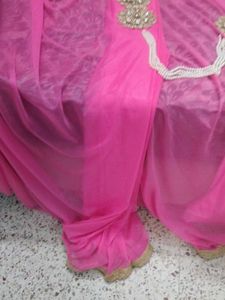 Pink rapron, ready to wear saree