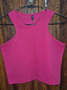 Hot Pink Racerback Crop Top