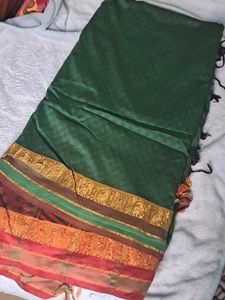 Elegant Green Saree with Ornate Border