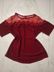 Maroon lace top