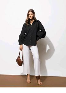 Black Balloon Sleeve Shirt