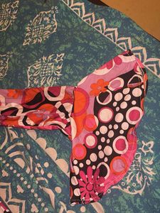 Groovy 60s Retro Print Bell Sleeve Dress