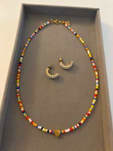 Beaded Necklace and Earrings Set