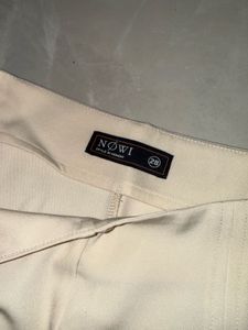 Cream Wide Leg Trousers