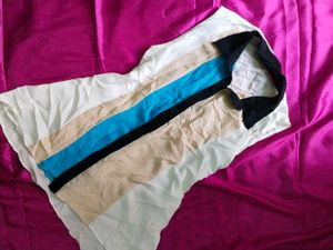 Colorblock Sleeveless Collared Top