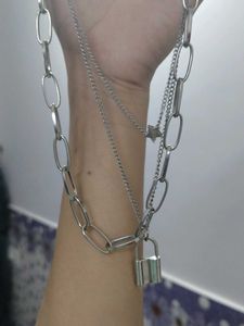 Layered Lock &amp; Star Pendant Necklace