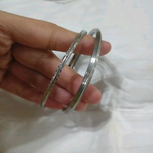 Silver Bangles Bracelet Set Of 5