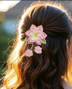 ✨Handmade Crochet Flower Hair Clip