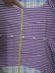 Purple Striped fitted  Button-Down Shirt