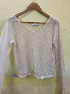 Sheer cream colour Top
