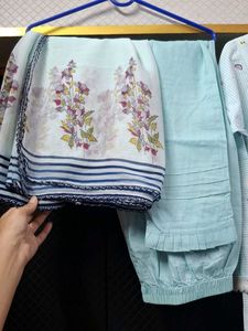 Light Blue anarkali Set with Dupatta and pant