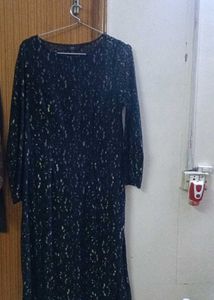 Elegant Black Floral Print Dress