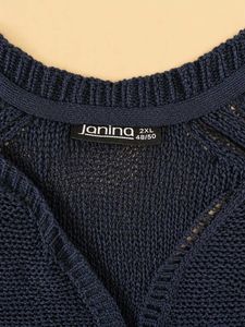 Chic Navy Blue Knit Cardigan