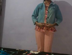 Stylish Denim Jacket and Printed Top