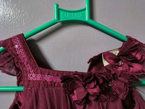 Cute Burgundy Layered Dress