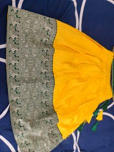 Vibrant Green &amp; Yellow Lehenga Choli