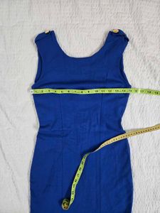 Vibrant Blue Sleeveless Sheath Dress bust 34