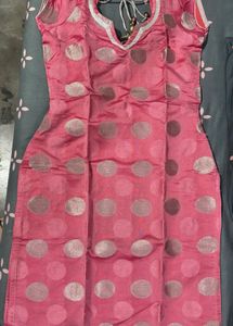 Pink Polka Dot Kurta Set