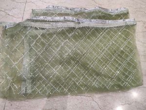 Elegant Green Embroidered Skirt