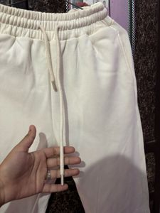 Cream Relaxed Fit Sweatpants