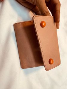 Peach Leather bi-Fold Wallet