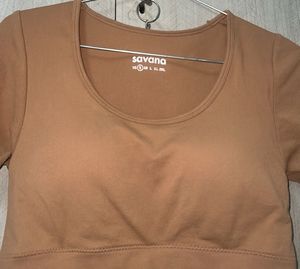 Savana Brown Cropped Top