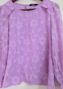 Lavender Floral Blouse top