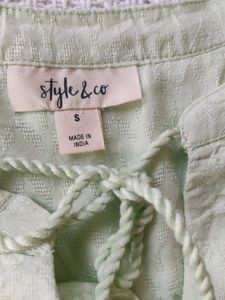 Light Green Embroidered Kurta Top