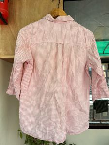 Pink Gingham Button-Up Shirt