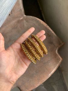 Set of Embellished Gold Bangles