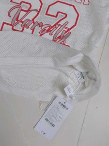 Savana jersey mesh t shirt with tie up - tag