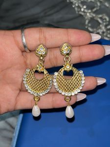 Elegant Gold Tone Dangle Earrings