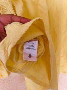Bright Yellow Button-Up Tunic Top