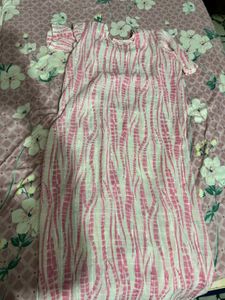 Pink Striped Cotton Kurta