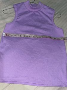 Lilac Mock Neck Sleeveless Top