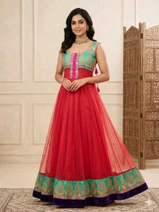 Stunning Red Anarkali Gown